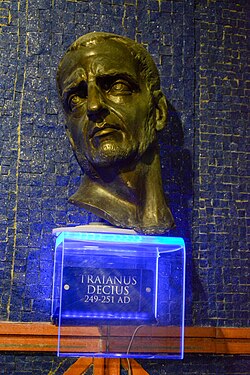 Busto en bronce de Decio procedente de Viminacium