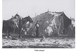 Toldo perteneciente a los indios ranqueles, agrupados en tolderías