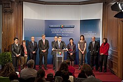 Miembros del Gobierno Vasco presidido por Patxi López en el año 2010.