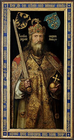 Ilustración de Carlomagno por Alberto Durero