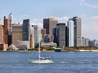 Vista panorámica del Bajo Manhattan desde el río Hudson