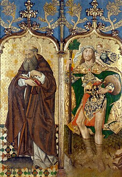 San Antonio Abad y San Cristóbal es una obra del círculo de Juan Sánchez de Castro expuesta en el Museo de Bellas Artes de Sevilla