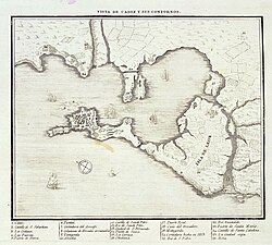 Plano de Cádiz y sus alrededores