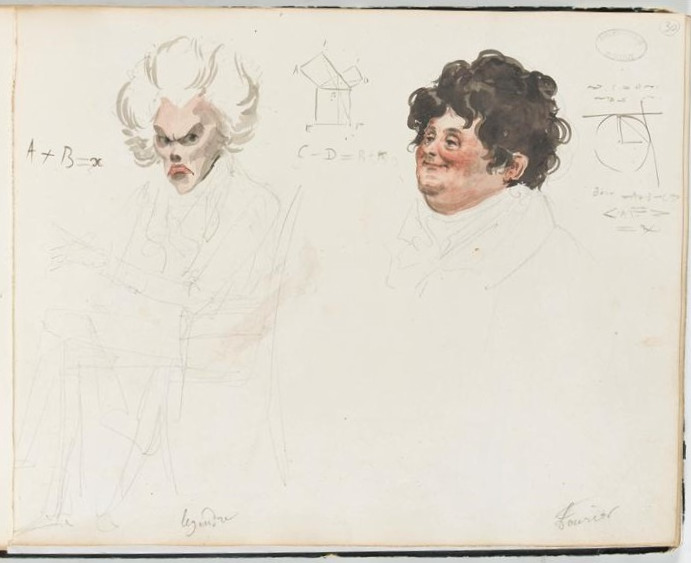 Caricaturas de Legendre y Fourier