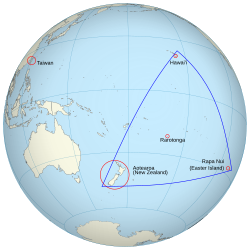 Esquema geográfico del Triángulo Polinésico