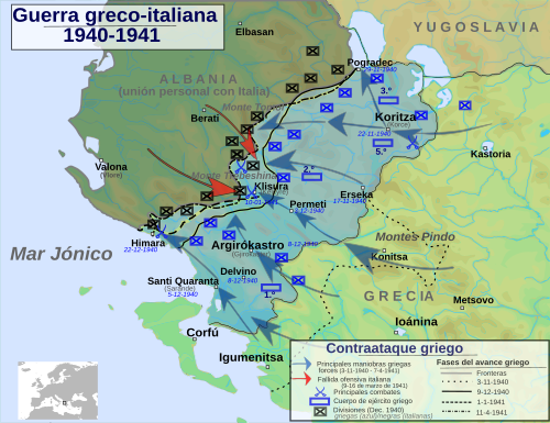 Mapa de la segunda ofensiva italiana.