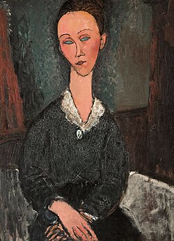 Retrato de la mujer en el cuello blanco de Modigliani