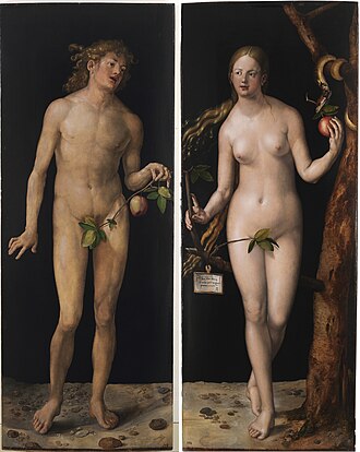 Adán y Eva (1507), pintura sobre tabla conservada en el Museo del Prado.