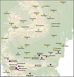Antiguos asentamientos con nombres relacionados con deva