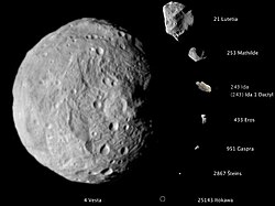 Imagen compuesta de asteroides y cometas fotografiados en alta resolución.