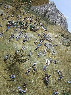 Maqueta histórica que detalla el ataque del general Morillo