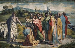 El encargo de Cristo a Pedro por Rafael Sanzio