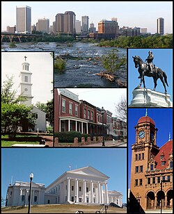 Vista general y edificios históricos de Richmond