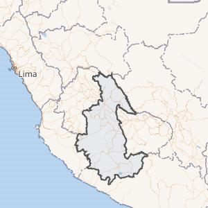 Mapa del Departamento de Ayacucho y sus límites regionales.