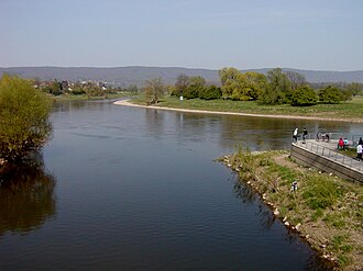 Confluencia del río Werra con el Fulda formando el río Weser