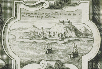 Mapa e información histórica sobre el Sitio de Niza de 1705 a 1706