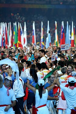 Yao Ming en la ceremonia de clausura de Pekín 2008