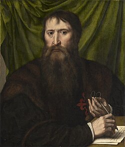Retrato de Felipe de Guevara pintado por Jan Cornelisz Vermeyen en 1531