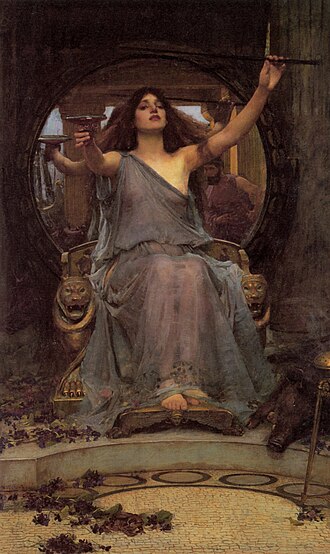 Waterhouse Circe ofreciendo la copa a Odiseo 1891 Galería de Arte de Oldham