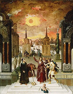 Dionisio Areopagita y el eclipse de sol, pintura de Antoine Caron