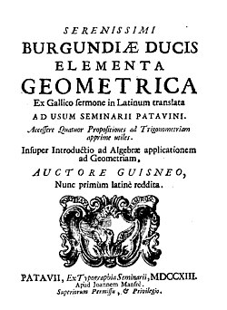 Libro de geometría de 1713