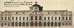 Representación histórica del antiguo Arsenal de la Ciudadela en 1725