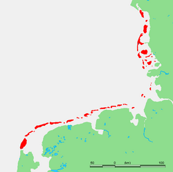 Mapa de localización general de las islas Frisias