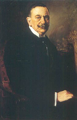 Retrato al óleo de Manuel García Prieto pintado por Manuel Benedito y conservado en el Senado de España.
