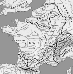 Mapa de la Galia belga prerromana