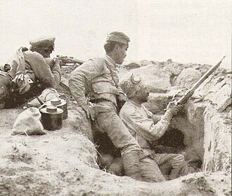 Soldados armenios en la batalla de Bakú