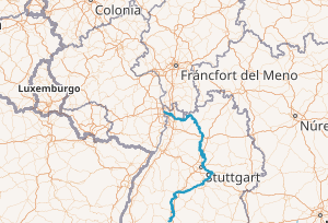 Mapa del curso del río Neckar