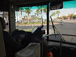 Interior de un autobús ALSA en Agadir