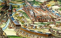 Representación histórica del Asedio de San Quintín.