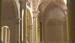 Recreación artística del interior de la Basílica de Majencio.