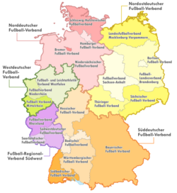 Mapa de las federaciones regionales y estatales