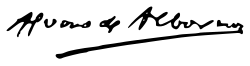 Documento institucional o tabla de cargos de Álvaro de Albornoz