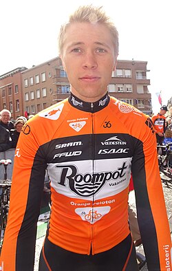 Maurits Lammertink en una competición ciclista