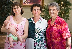 Cuatro generaciones de una familia