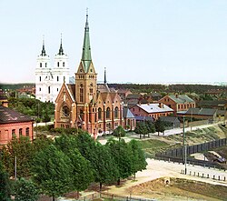 Vista histórica de Daugavpils en 1912