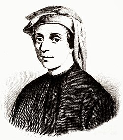 Grabado histórico del siglo XIX que representa a Leonardo de Pisa