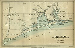 Mapa del territorio de Togolandia en 1885