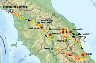 Recorrido de una edición de la Tirreno-Adriático