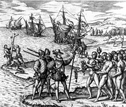 Llegada de Colón a La Española