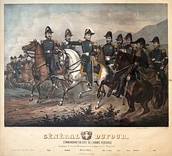 Fotografía o grabado del personal general del ejército federal