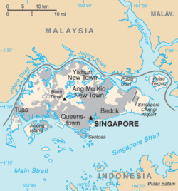 Mapa cartográfico detallado de Singapur y sus islas adyacentes