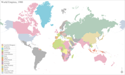 Mapa de los imperios coloniales europeos en el año 1900