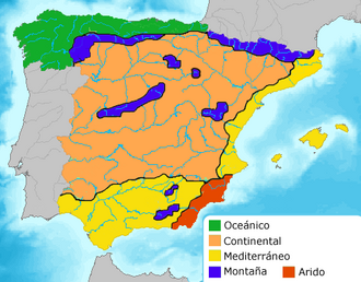 Gráfico climático de la región