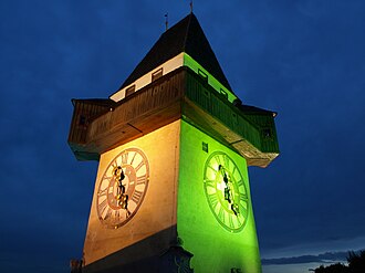 Torre del reloj en Grazer Schloßberg