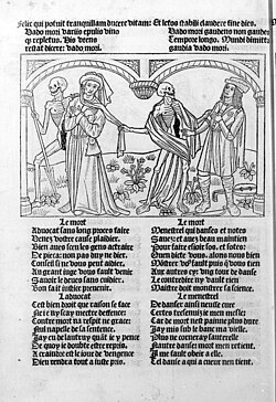 Grabado de Guy Marchant en La Danse macabre de París de 1486