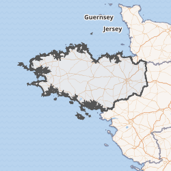 Mapa de la región de Bretaña